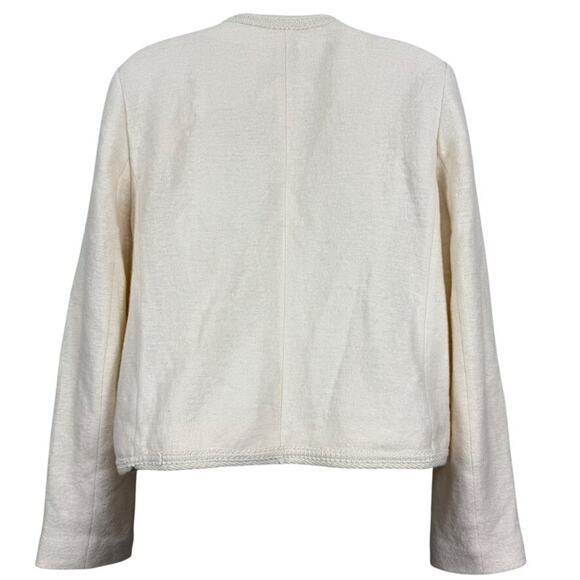 Talbots Ivory Womens Boiled Wool Blend Suit Jacket Blazer Career Classic sz 10 - Picture 13 of 16